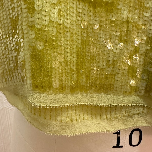 Rachel Roy Lime Green, Drop Waist Sequin Mini Skirt - Y2K Gah Rave Holiday Party - Picture 10 of 11